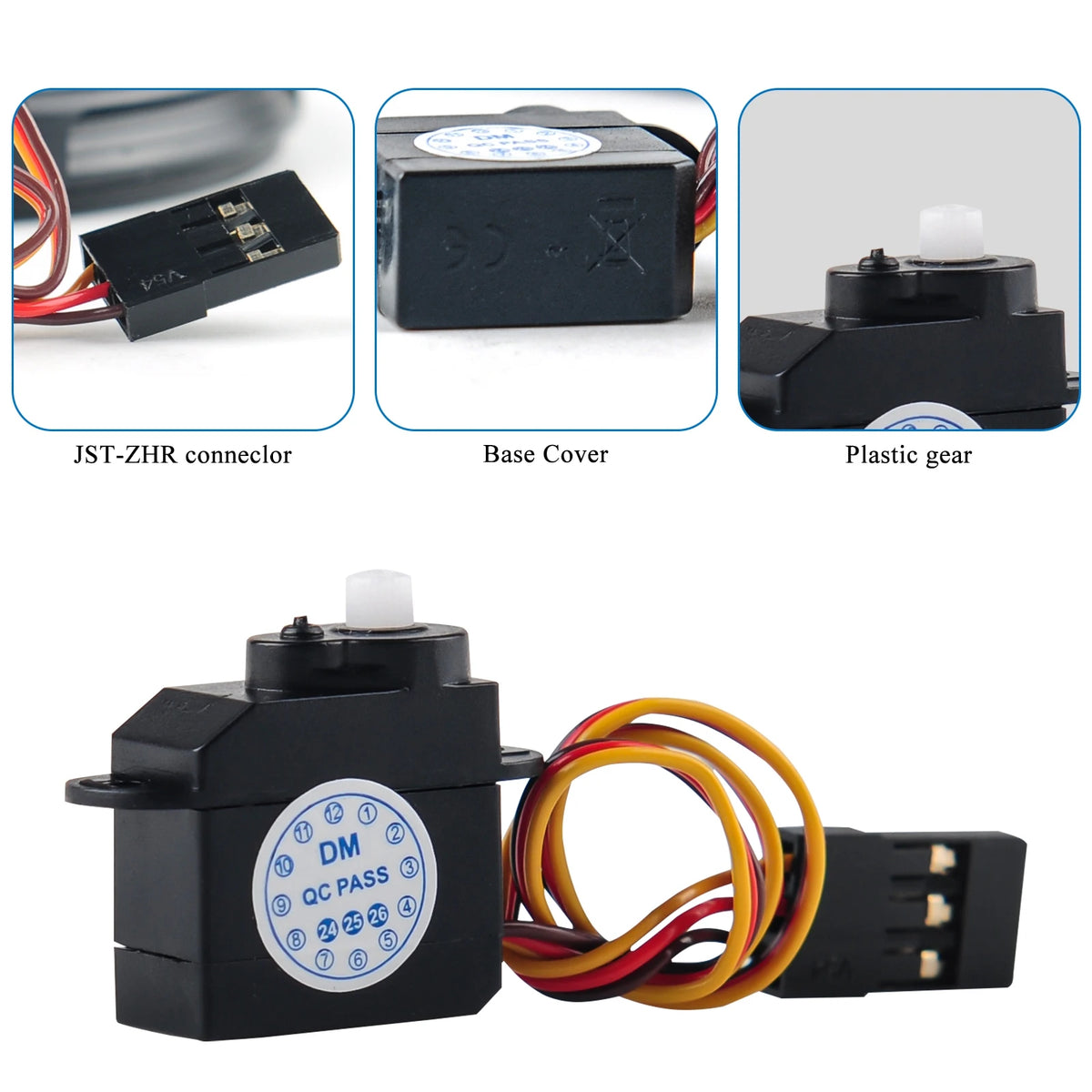 DM-S0020 2.1g Mini Micro Servo 180° Plastic Gear Servomotor 4.8V-6V for RC Hobby/DIY Toys Ultra-Light Coreless Motor