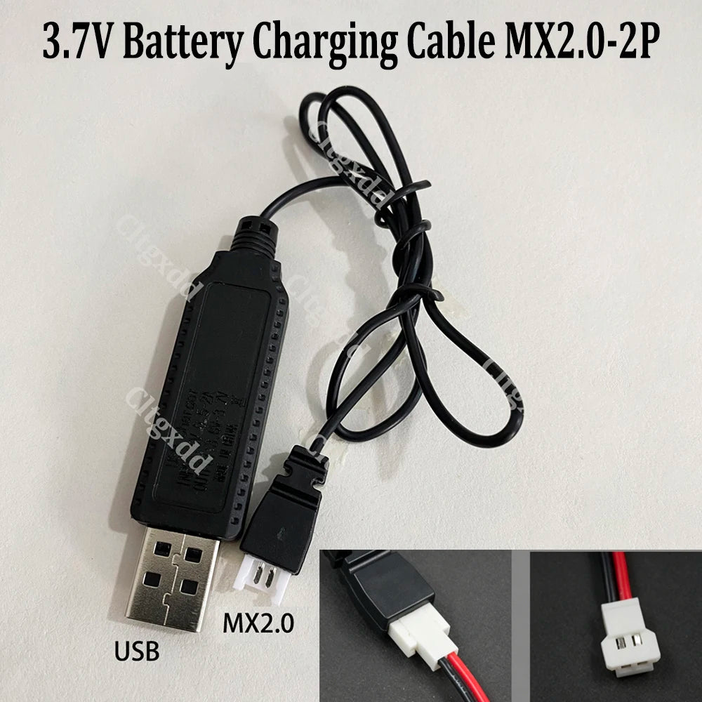 3.7V/7.4V USB Lithium Charging Cable SM-2P SM-4P JST XH2.54 PH2.0 MX2.0 1.25mm Adapter For RC Toy Car Drone Wide Compatibility