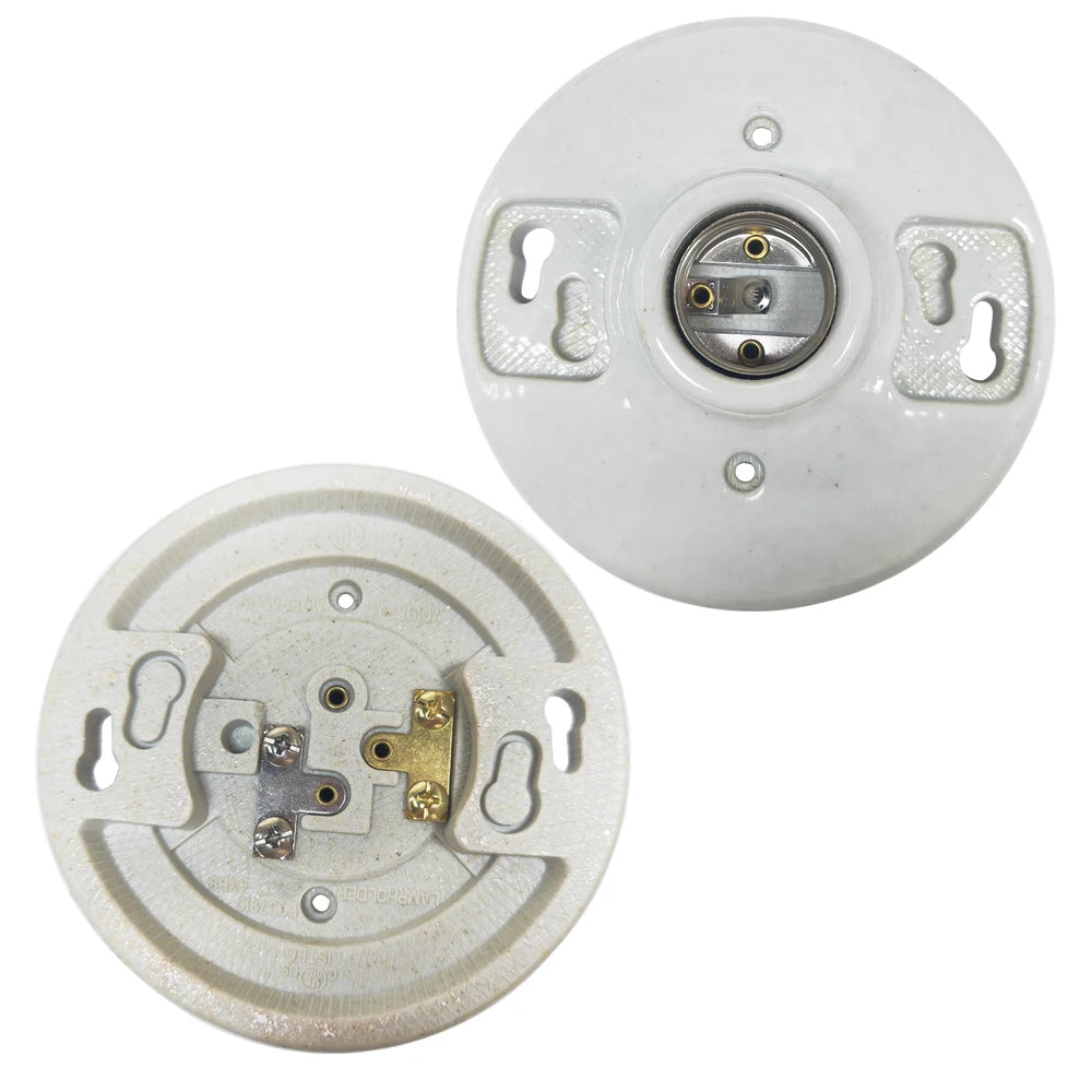 Medium Base E26 Lampholder Ceiling Light Sockets White Phenolic Bulb Socket Incandescent Fluorescent CFL Lamp Holder 660w 250v