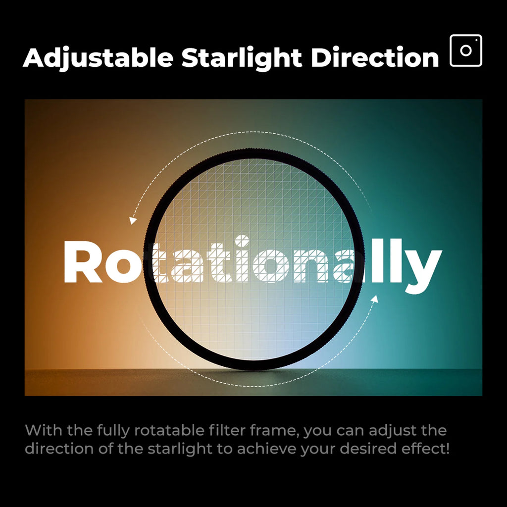 K&F CONCEPT Effects Filters Kaleidoscope Prism/Spiral Halo/Split Diopter/Motion Blur/4 6 8 Points Camera Lens Filter Photography