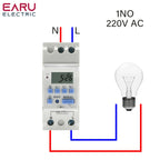 Electronic Weekly 7 Days Programmable Digital Timer Switch Relay Timer Control Din Rail THC AC 220V 230V 110V DC 12V 24V 48V 30A