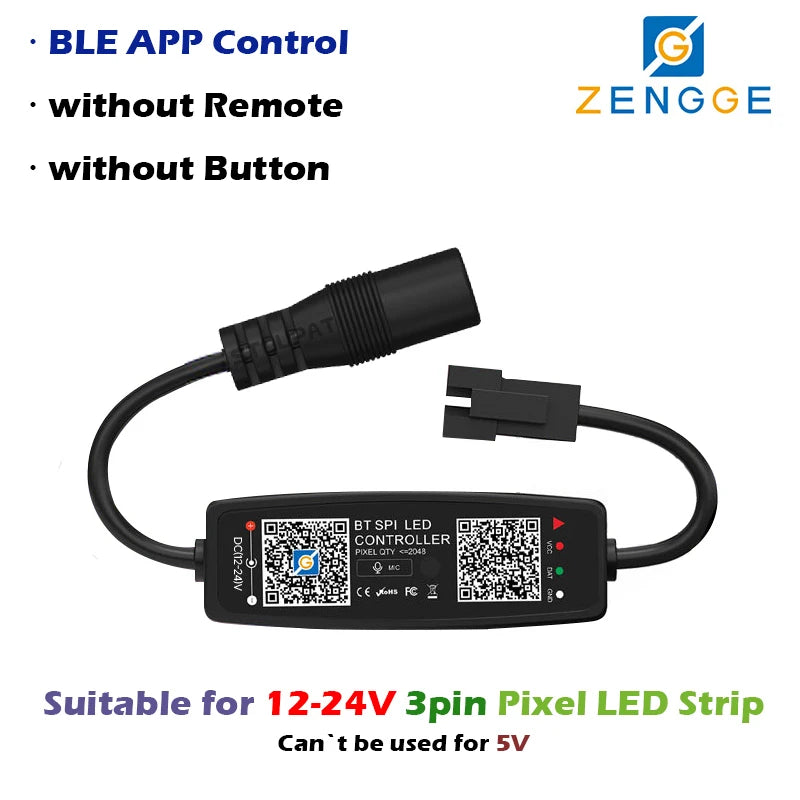 BLE WS2812B Controller BT Music for Pixel LED Strip Light SK6812 WS2811 WS2812 LED Light Strip USB 5V APP Remote Controller