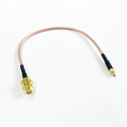 SMA/RPSMA Female to MMCX Male 90 Degree Extension Coax Cable 15cm to 5M Extender for Antenna, Radios