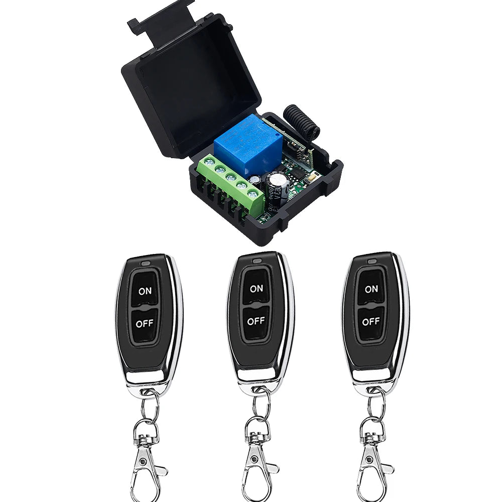 QIACHIP 433MHz Wireless Remote Control Switch Dry Contacts RF Relay Module DC 5V 12V 24V 48V 60V Remote Controls Gate Door Light
