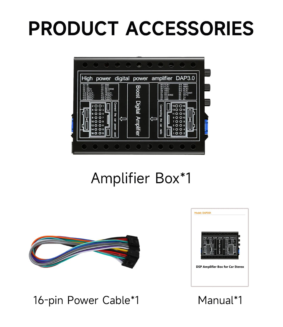 HIFI Car DSP Amplifier Lossless Modified Speakers 4*60W for Android Car Radio Stereo Car Sound Upgrade Audio Signal Processor
