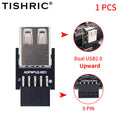 TISHRIC 9Pin To 2 Ports USB 2.0 Expansion Card USB 2.0 Motherboard Header 9pin to 2 Ports USB 2.0 Dual USB A 9 Pin Female Adapt