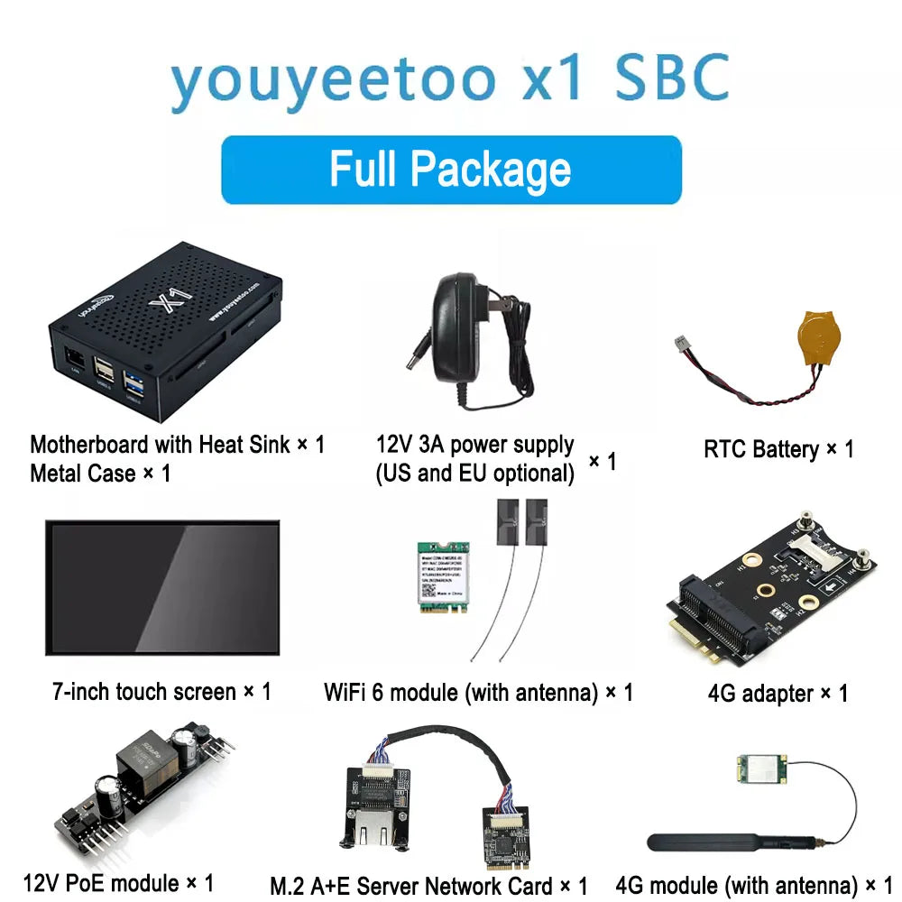 Youyeetoo X1 SBC Intel 11th Gen Jasper Lake N5105 Development Board X86 Computer Windows 10/11 Pro Ubuntu OS Support WiFi 6,NFC