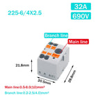 Wire Electrical Connectors PTFIX 2.5mm Wire Merging And Branching Device Push-in Terminal Block Connector Mount On Din Rail