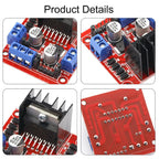 5PCS DC Gearbox Motor TT Motor 200RPM Tire Wheel DC 3-6V 1:48 Male Connector with 1Pc L298N Motor Drive Controller Board