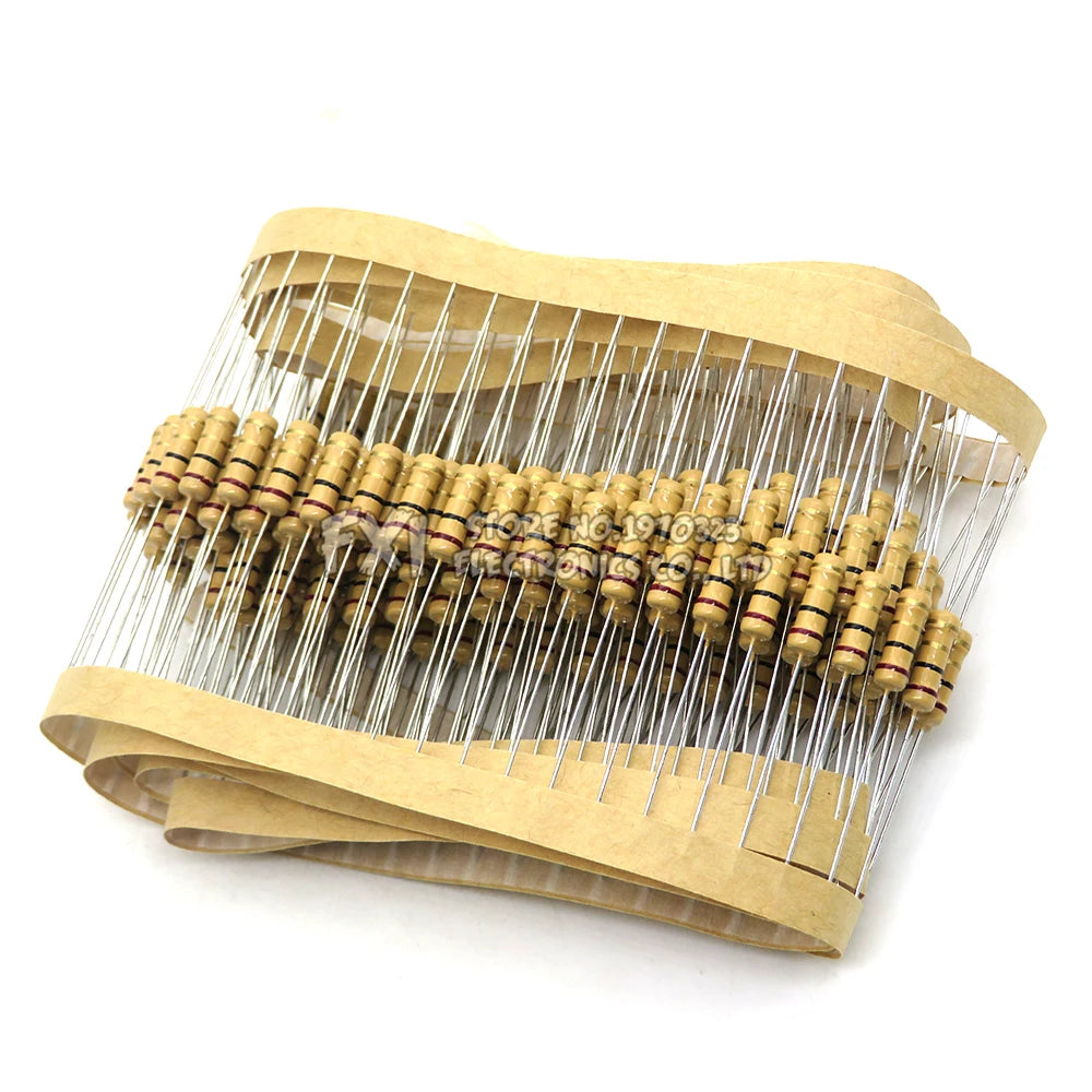 20PCS 1W Carbon Film Resistors 5% 1R-10M 10R 47R 100R 220R 1K 10K 4K7 100K 560K 1M 3M3 ohm ibuw Color Ring Resistance 200K