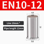 100/200pcs EN tube type plug wire nose cold pressed terminal block copper wire pair connector wiring tube