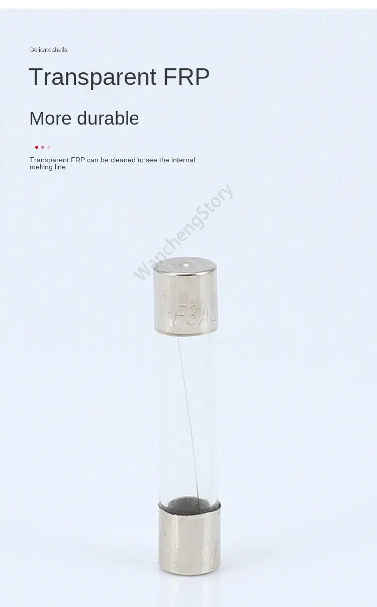 10/100PCS Fuse tube 5x20 6x30 glass fuse tube 250v0.1A 0.2A0.5A1A2A3A5A6 10A15A20A30A