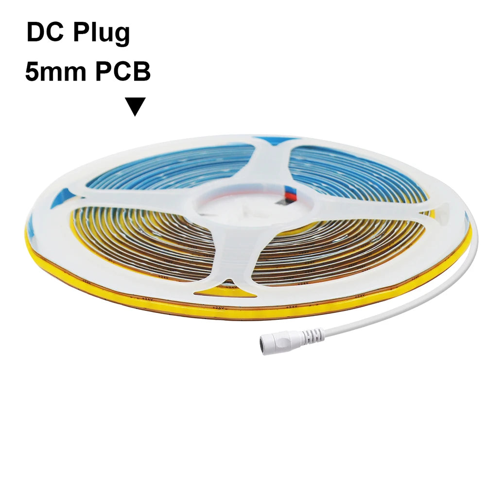5mm 8mm PCB Free Cut COB LED Strip 12V 24V Tape Light 400 Leds Flexible 3000k 6000k 4000k 0.5m 2m 5m 10m 20m Linear Lighting