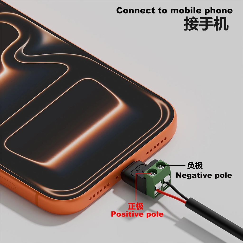 Type C Male Female Micro USB5V/9V/12V To 2Pin No Solder Green Terminal Adapter Quick Connection Head for Charging Phones Tablets