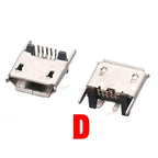 10X USB 2.0 Charging Socket Micro USB 5Pin Connector B Type Female 180 Degree SMT DIP Flat Mouth Bluetooth Audio Interface Jack