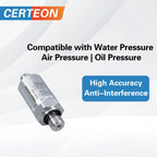 Pressure Transmitter 4-20mA Industrial Sensor M12 Connector IP67 Hydraulic Oil Air Monitoring