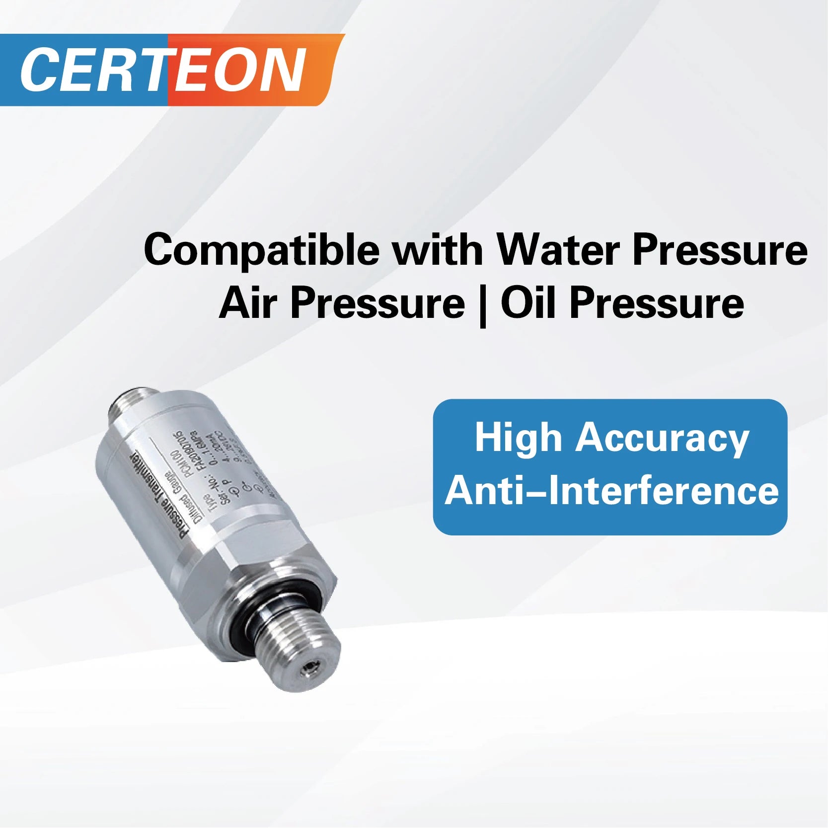 Pressure Transmitter 4-20mA Industrial Sensor M12 Connector IP67 Hydraulic Oil Air Monitoring