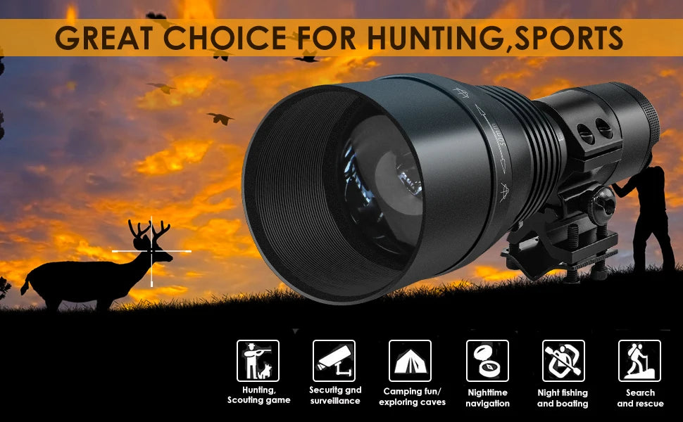 UniqueFire 1801 T38 T50 T67mm IR940nm 850nm LED Infrared Flashlight illuminator USB Rechargeable IR Hunting Torch Night Vision