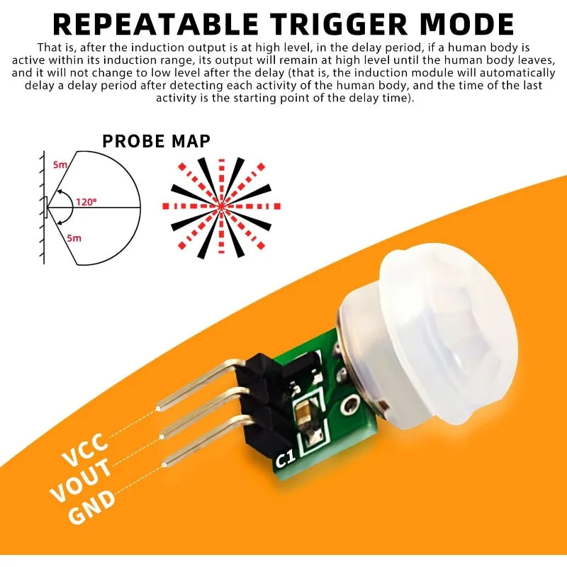 1-10pcs AM312 PIR Motion Sensor Outdoor Mini Pyroelectric Infrared PIR Human IR Sensor Module Body Manual Motion Sensor Detector