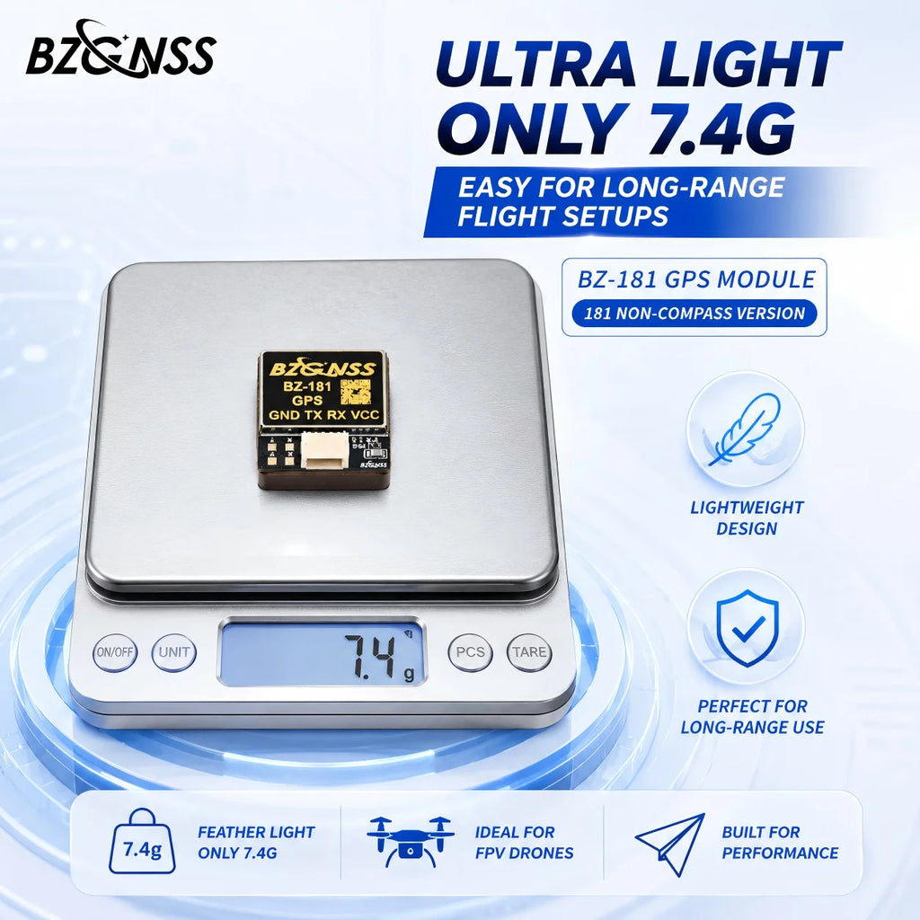 BZGNSS BZ-181 M10 GPS for FPV Drone, 18mm 4Pin SH1.0 10Hz UBLOX GNSS Rescue Module, Flywoo GOKU GM10 Mini Alternative No Compass