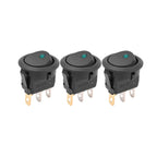 12V LED Boat Switch with Light Car Truck Rocker Switch on/Off Control SPST 3 Pin 2 Position for Marine Auto 1/3/12pcs