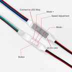 SP002E Mini 3-Key 3PIN/4PIN LED Controller DC5V-24V for RGBIC WS2811 WS2812 WS2813 WS2815 Individually Addressable LED Strip