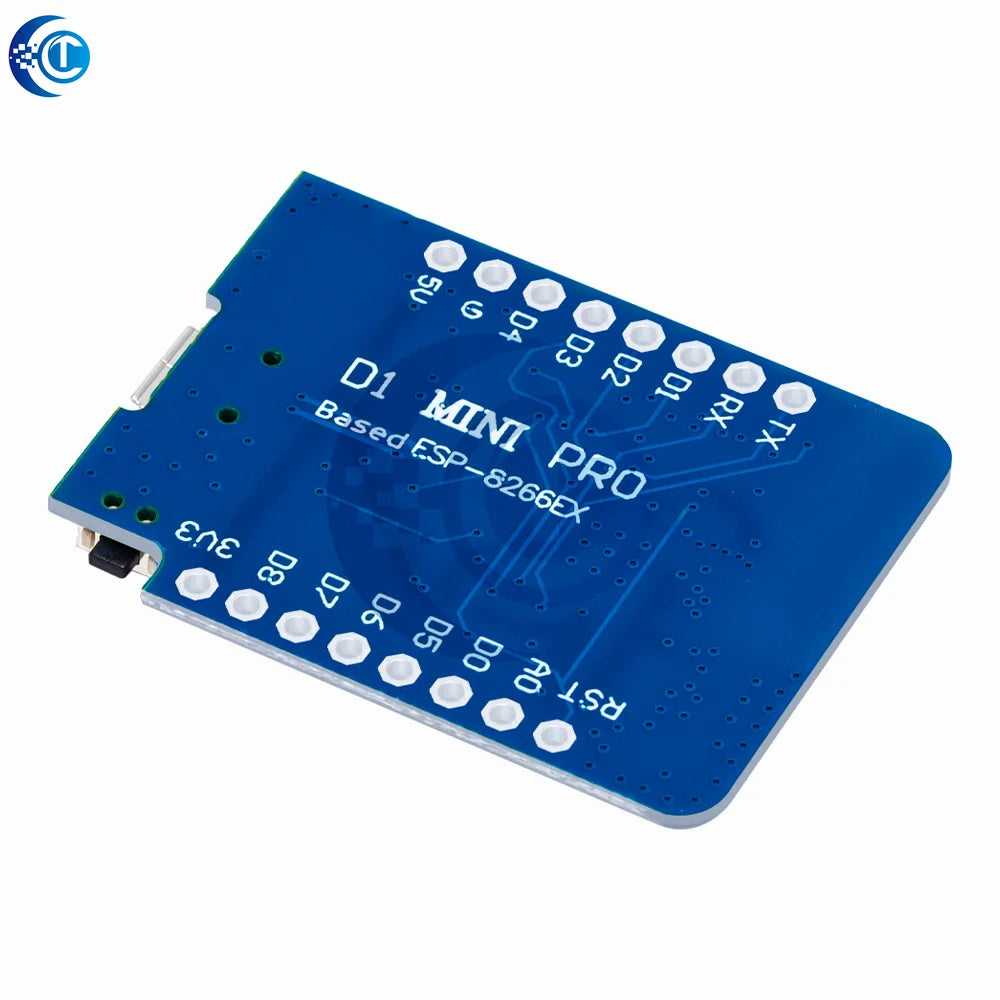 1PC ESP8266 Module for WeMos D1 Mini Pro – NodeMCU Board with 4M/16M Flash, CP2104 & External Antenna (for Arduino-Compatible)