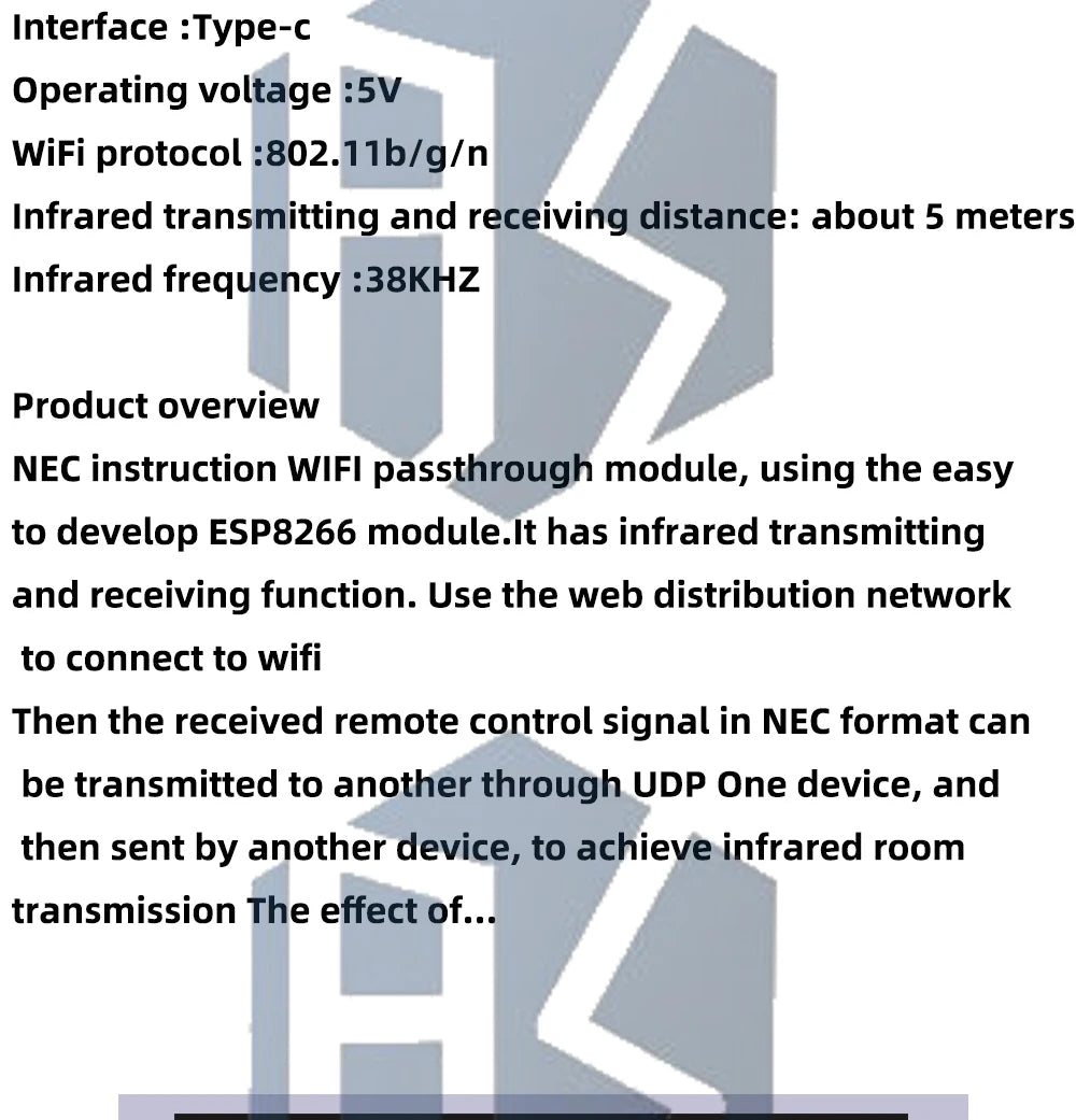 ESP8266 Infrared Emission And Reception NEC Command WIFI Transmission Module Development Board ESP-12F Module TYPE-C