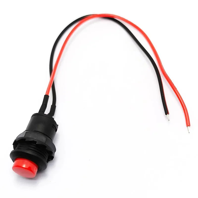 5/20/100PCS Latching/Momentary 12MM Round  Push Button Switch With Cable 20CM Self-Locking DS-428/427 Self-Resetting