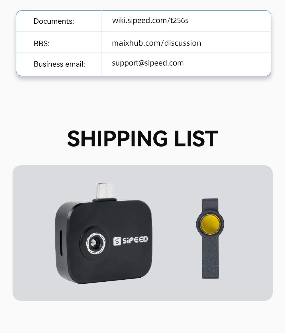 Sipeed T256S Thermal Camera, AI Inspection Tool, USB-C, iOS Android Raspberry Pi Compatible