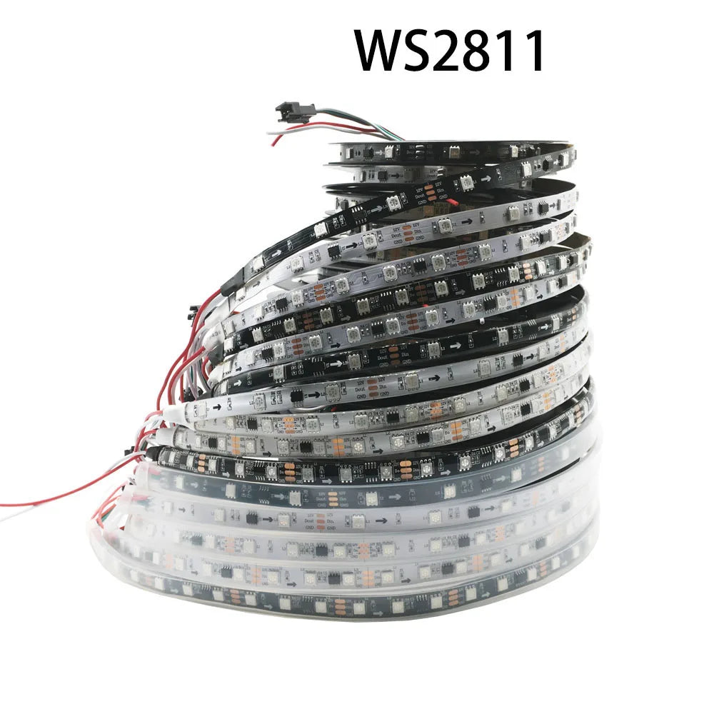 DC5V WS2812B WS2813 Individually Addressable RGBIC Led Strip DC12V WS2811 WS2815 5050 30/60/144Pixels/Leds/m Smart LED Light