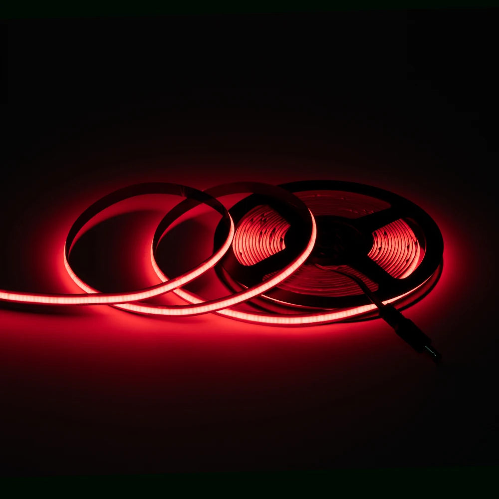 FCOB LED Strip 12V Flexible 5mm 8mm Width High Density Blue White Red Green Pink Yellow Flexible Dimmable RA90 Cob LED Strip