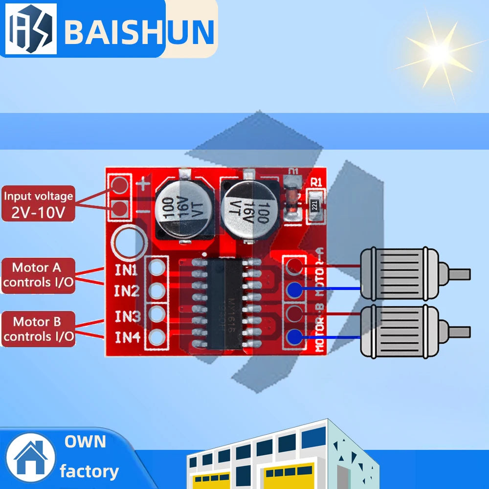 L298N Dual H-Bridge Motor Driver Module – PWM Speed Control, Reversing Function (DC/Stepper Compatible)