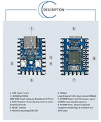 1-10PCS RP2040-Zero RP2040 for Raspberry Pi Microcontroller PICO Development Board Dual-core Cortex M0+ Processor 2MB Flash XCW