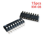 15PCS Black Toggle SMD DIP Switch Module Spacing 2.54MM 24V Patch Type 1 2 3 4 5 6 7 8 10 PIN Quick Dial The Code Switch