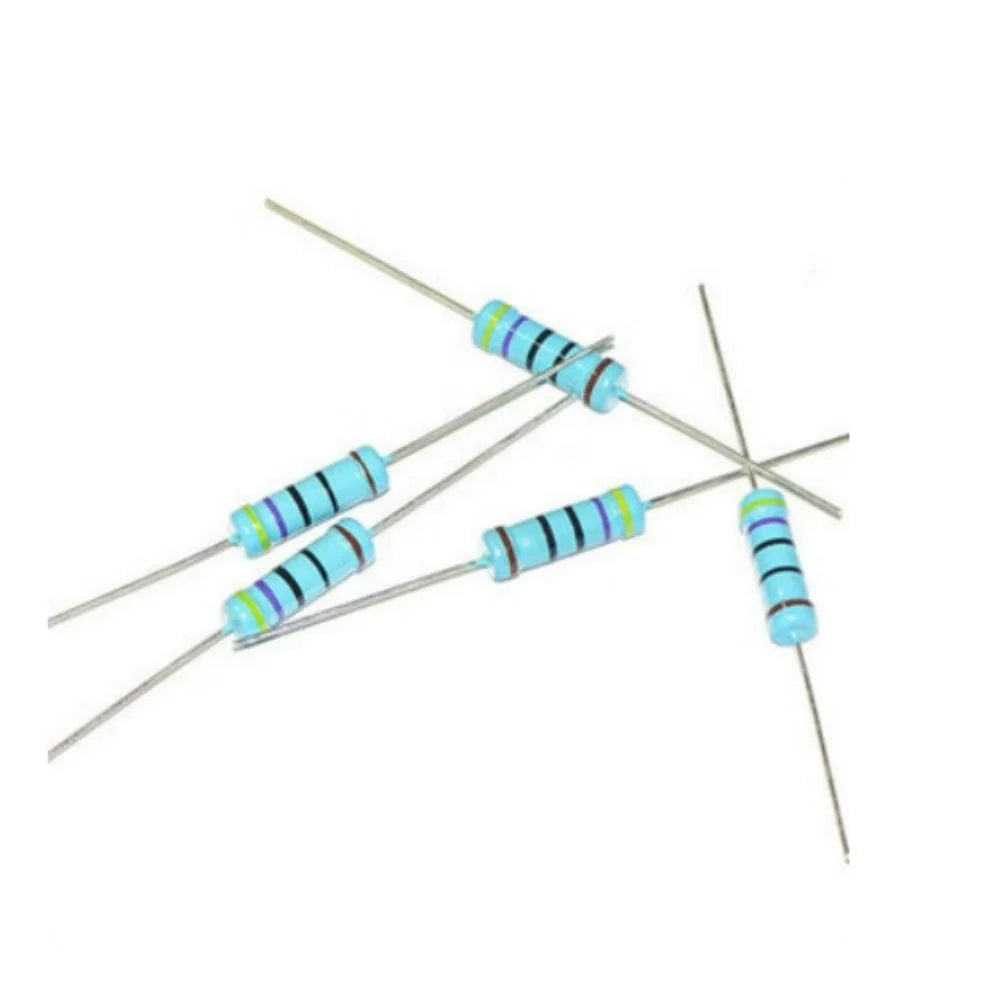 100PCS 1/2W 5%  1% 1R 2R Metal Film Resistor 0.5W 1R 100R 470R 1K 10K 100K 5.1K 4.7K 1M