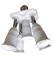 5 in 1 Light Socket Splitter E26 E27 Adapter Converter for Standard LED Bulbs 360 Degrees Adjustable 180Degree Bendable Max 300W