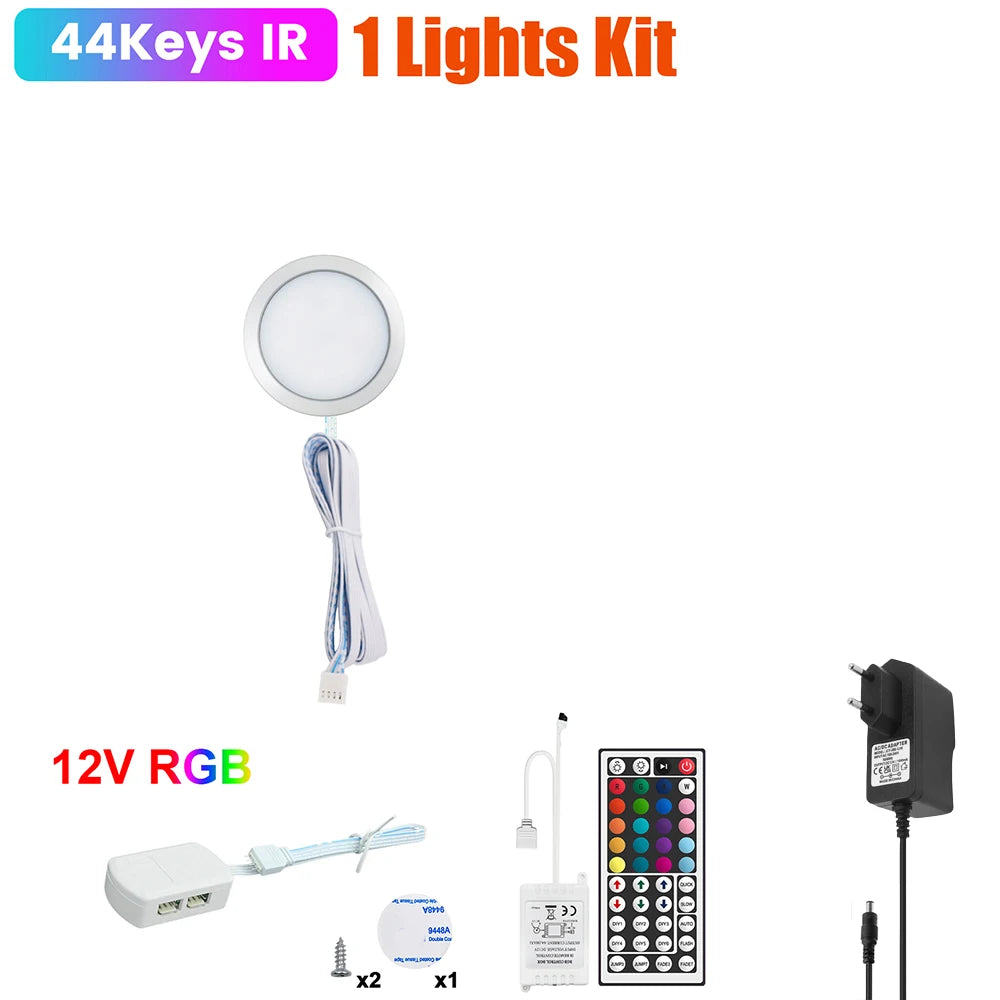 1 2 3 5 6 8 Lihgts RGB LED Cabinet Light 12V WiFi Bluetooth 24Key 44Key Remote Control Power Kit for Kitchen Wardrobe Lighting