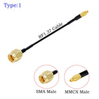 1Pcs RF1.37 Cable SMA Male/Female to MMCX Male 90 Degree Connector 50ohm SMA to MMCX RF Coaxial Extension Jumper OD=1.37 Cable