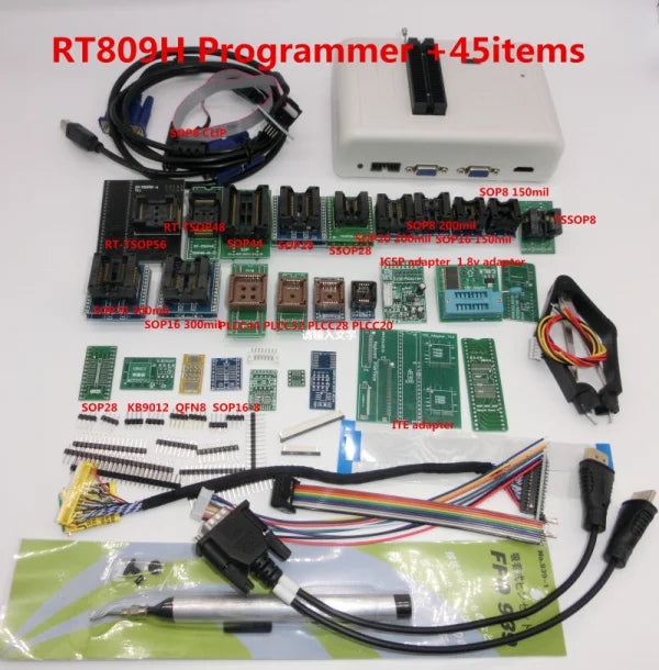 Newest Software ORIGINAL RT809H RT809HSE  EMMC-Nand FLASH Extremely fast universal Programmer TSOP56 TSOP48  BGA63