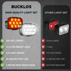 BUCKLOS Bicycle Rear Light Front Light 1100mAh LED COB Waterproof Bike Lamp USB Rechargeable Mtb Road Bike Taillights Bike Parts