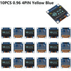 0.96 Inch OLED Display Module I2C IIC SPI Serial 128X64 SSD1306 LCD 3.3-5V 4 Pin White/Blue/Yellow Blue for Arduino XCW