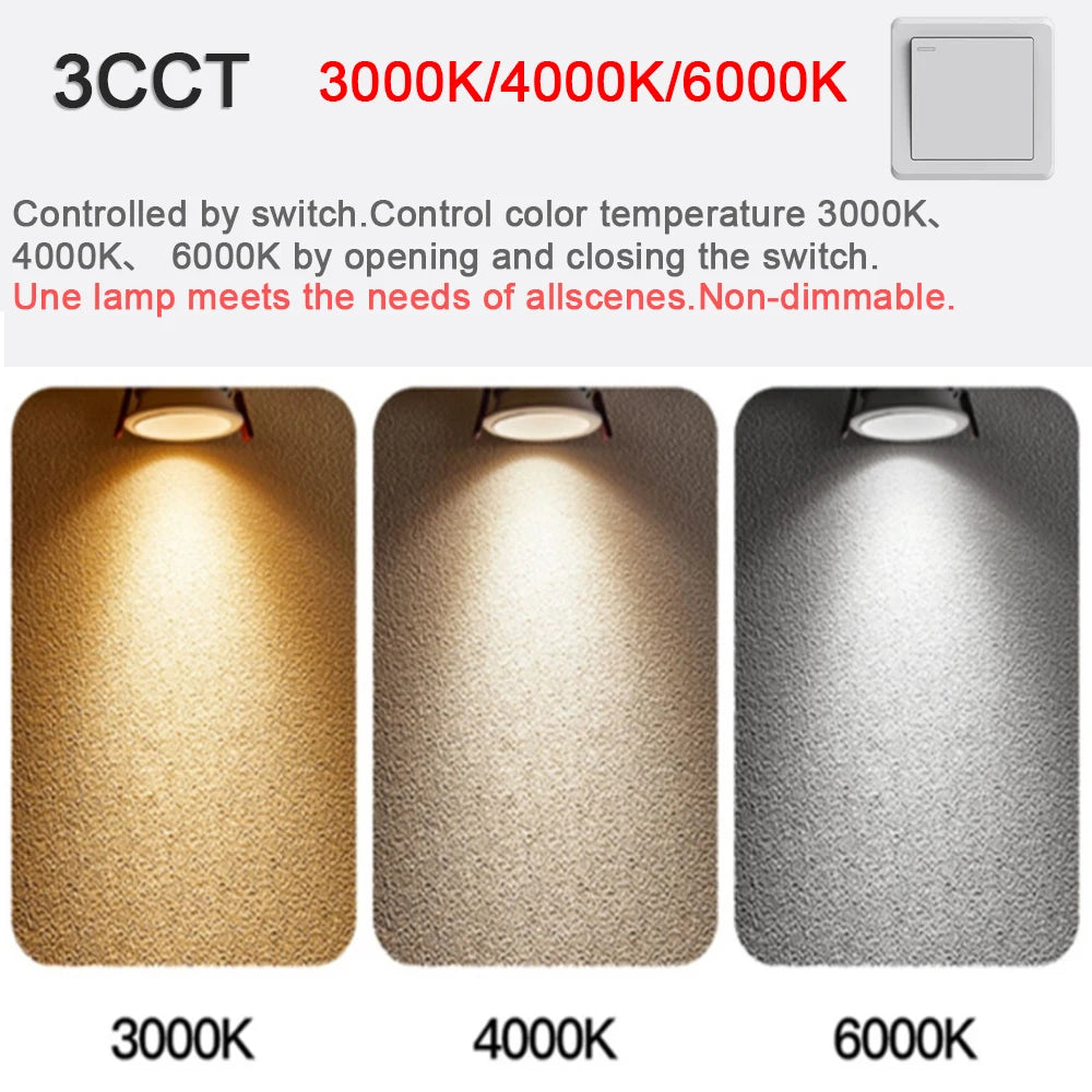3CCT Tuya Bluetooth/Zigbee Matter Recessed Smart LED Anti Glare Downlight Lamp 7W-20W Spot Light Fixtures Indoor Home Lighting