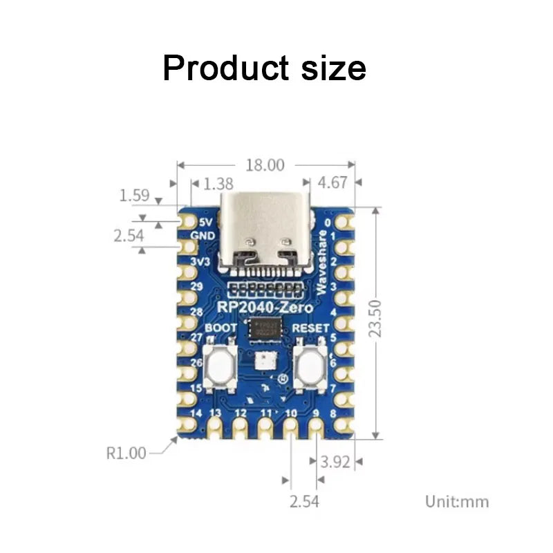 1-20PCS RP2040-Zero Development Board Raspberry Pi Pico RP2040 Super Mini Dual-Core Processor Microcontroller Module with 2M USB