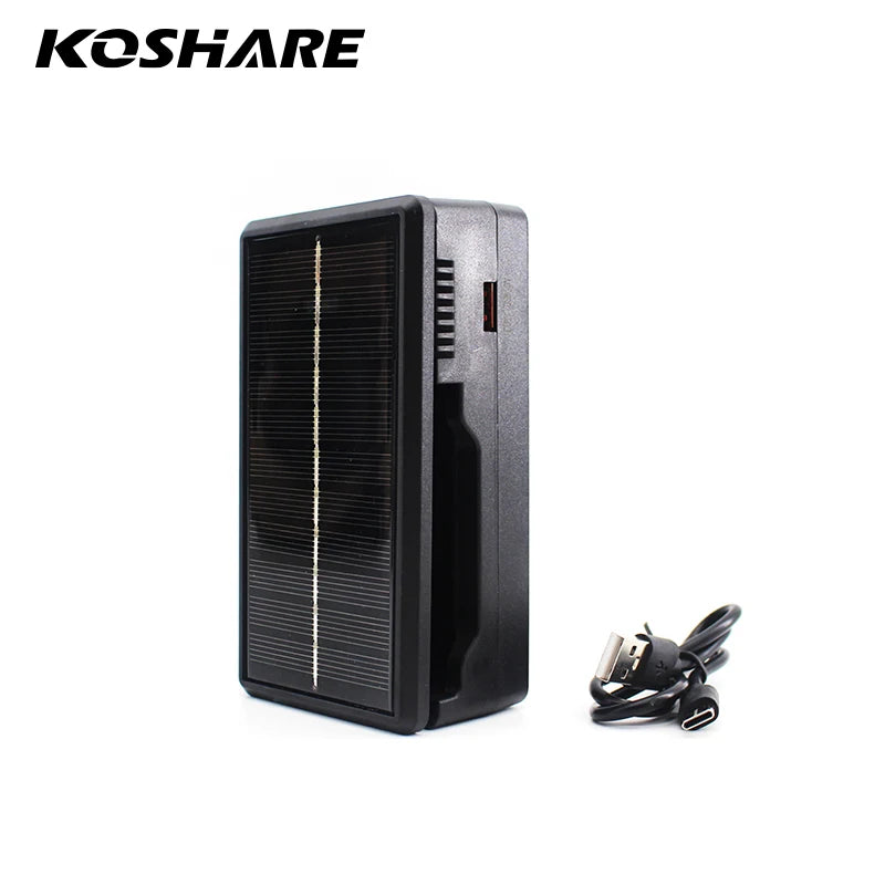 KOSHARE 2 Slot LED Display Battery Charger Type-C Input For 26650/21700/18650/18500/16340/14500 Lithium Rechargeable Batteries