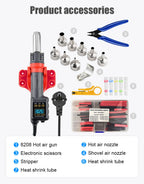 JCD 750W Micro Hot Air Gun 8208 Soldering Rework Welding Station LCD Digital Heat Gun BGA IC Solder Tools With Heat Shrink Tube