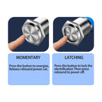 Metal Round Push Button Switch 12‑16‑19‑22mm, Momentary & Latching Power Control Button with LED Indicator for Electronic Projec
