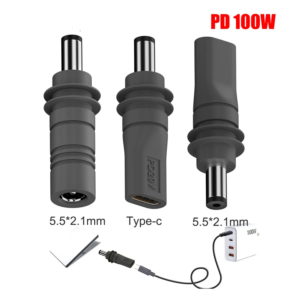 For Starlink Mini PD100W USB C Female to DC5521 Male Connector Charge Barrel Jack Power Adapter C to DC/D to D Power Adapter