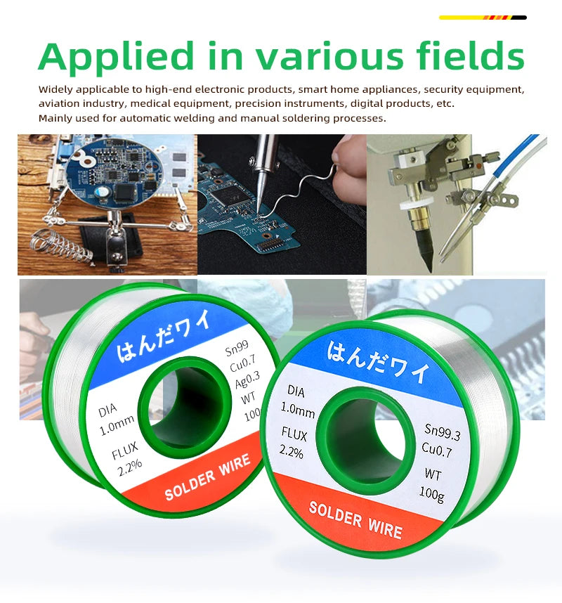 Sn99.3 Cu0.7 50G 100G Lead Free Solder Wire Tin 0.5/0.6/0.8/1.0mm Rosin Core Solder Welding Soldering Iron