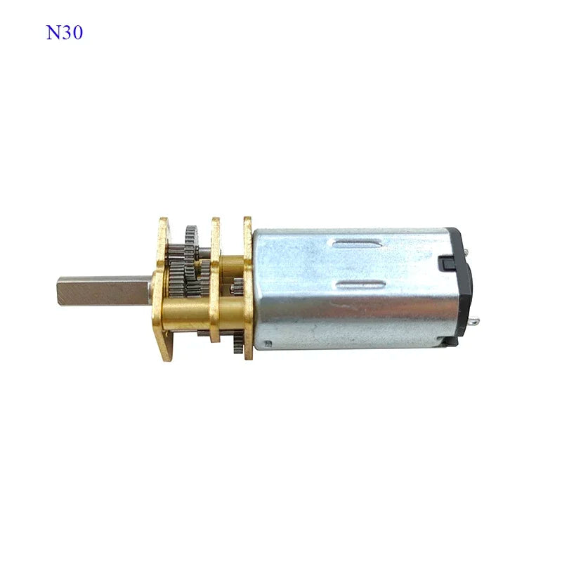 DC 3V/6V/12V N20 N30 Mini Metal Gear Motor Straight Output Shaft 15-1000RPM Slow Speed High Torque Worm All Metal Gearbox Motor